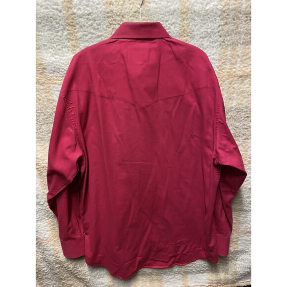 VTG Drysdales Pearl Snap Long Sleeve Shirt Men's Cowboy Ranch XL T Pink Heavy - Picture 2 of 10